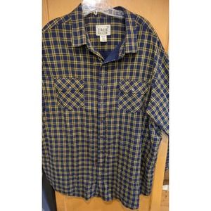 True Nation Men's Adult Sz 2XLT Button Shirt‎ Long Sleeve Striped Light Flannel